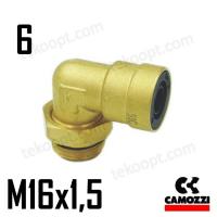 ФИТИНГ  6-М16Х1,5 УГЛОВОЙ CAMOZZI C9502 6-M16X1,5C